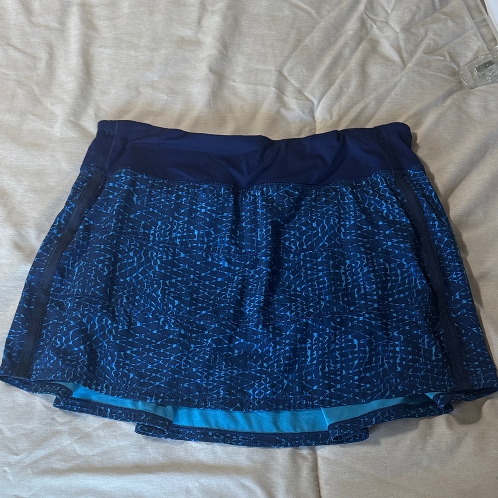 lululemon athletica Navy and Bright Blue Printed Athletic Skirt